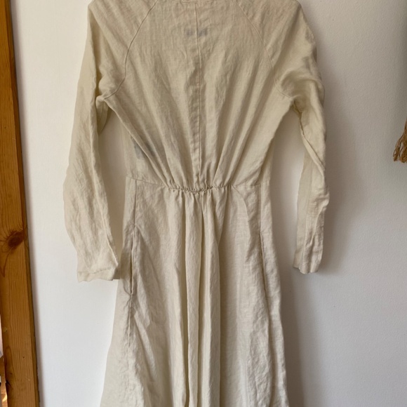 Handmade linen maxi dress with removable obi belt - Picture 8 of 11
